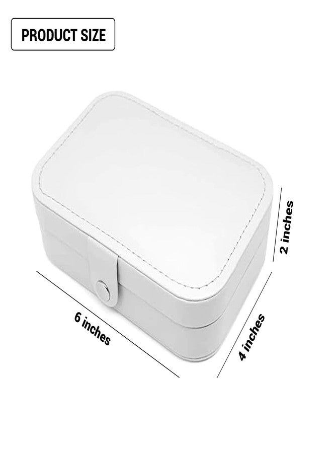 Sakuya PU Leather Jewellery Box for Earring Rings Necklace Jewellery Holder Organizer Case, Suitable for Rings, Earrings, Necklaces & Bracelet Organizer - Gifts for Girls Women - White Color - Image 2