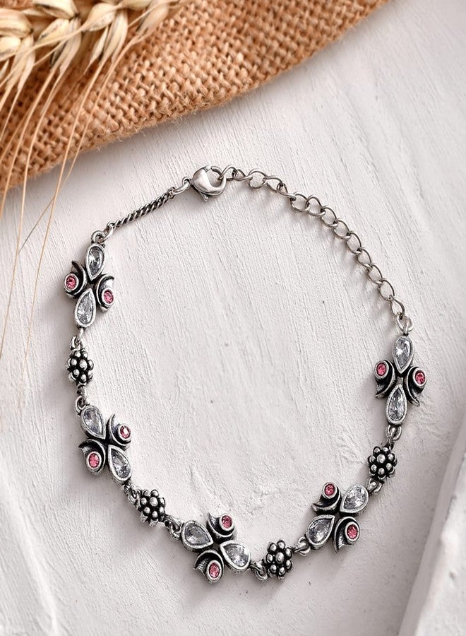VOYLLA Abharan Pink and White Stones Casual Bracelet - Image 2