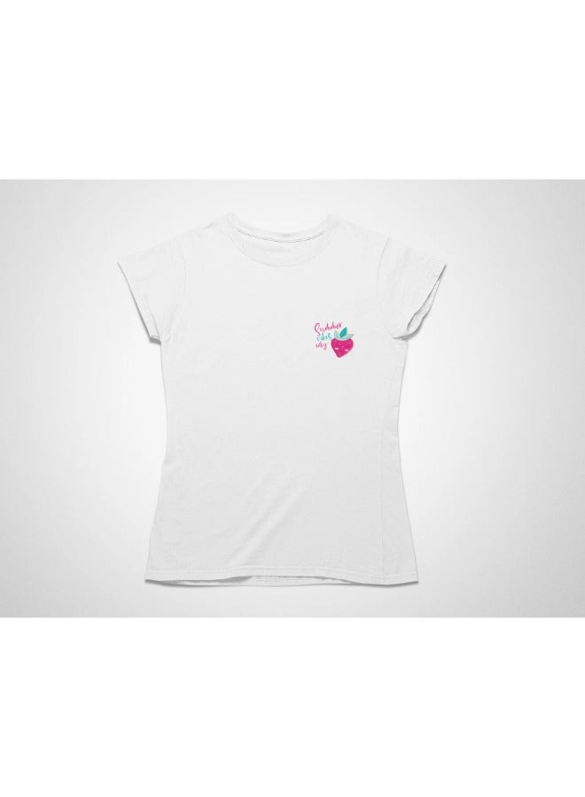 Primina Women's printed T-Shirt -Summer vibes, round neck, 100% cotton, regular fit - Image 1