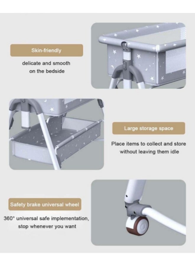 GGEROU Baby Bassinet Bedside Sleeper with Rocking Bedside Bassinet for Baby 3 in 1 Bedside Crib with Adjustable 5 Height Portable Bassinet  - Image 5