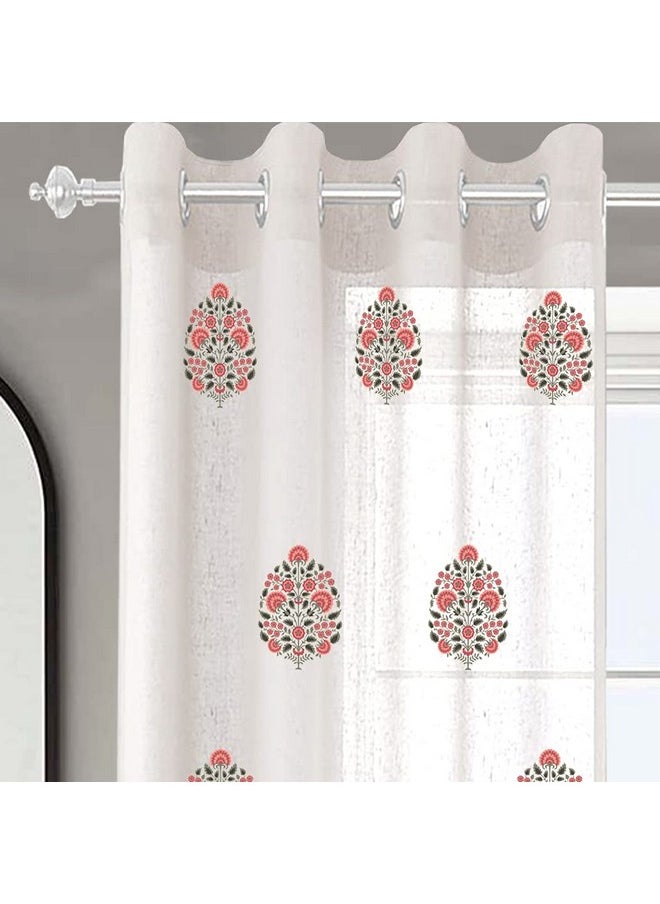 Casableu Long Printed Curtain Set of 2, Digital Floral Print in Eyelet Grommet Draperies Design for Door Window (4 Feet (W) X 7 Feet (H)) (Falaknuma Sheer) - pzsku/Z53AC1721ACDA3C0A3D3BZ/45/_/1738305903/1995065f-6d48-4071-9292-f360e65e446d