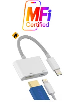 Lightning to Hdmi Adapter for TV Compatible for iPhone 12 13 Pro Max Splitter Digital AV Female Port Converter and Charging Connector Cord Projector