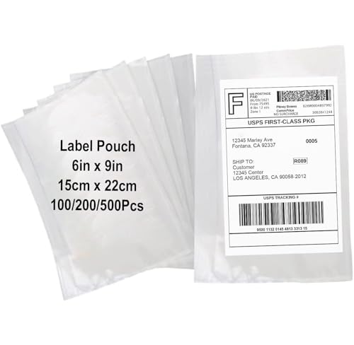 MBLABEL 200 Pcs 6x9 Shipping Envelopes, Packing List Mailing Envelopes Clear Adhesive Shipping label sleeves Shipping Supplies for Small Businesses - Image 2