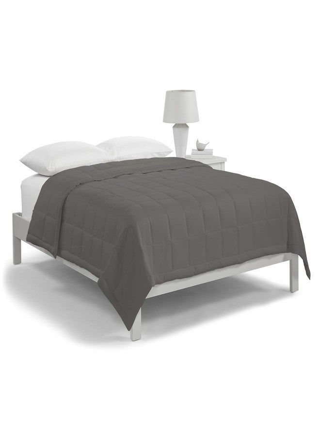 Serta Air Dry Down Alternative Bedding Blanket, Cooling and Breathable Performance Fabric, Twin, Light Grey - Image 1