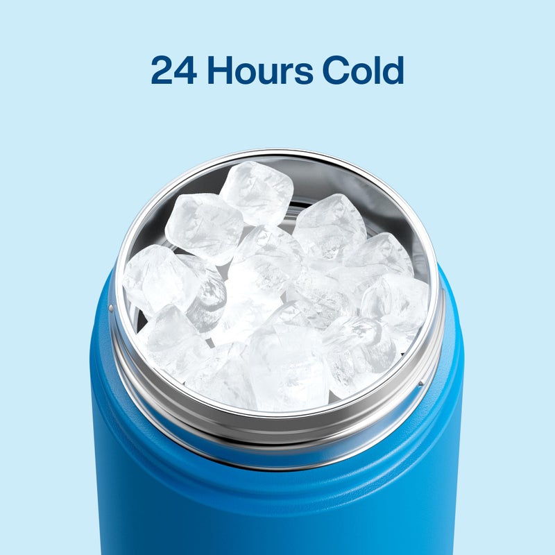 ENCOOL Kids Insulated Water Bottle with Straw - 12oz Stainless Steel Water Bottle with Dual Spouts, Leak-Proof, BPA-Free, Double Wall Vacuum Keeps Cold for 24 Hours for Sports, Travel, School (Celtic Blue) - Image 4