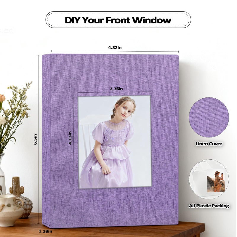 Popotop 2 Pack Photo Album 4x6 Pictures, Small Linen Slip-in Photo Albums Book for 80 Photos with 40 Pockets, Birthday Gifts for Women Mom Family Baby - Image 4