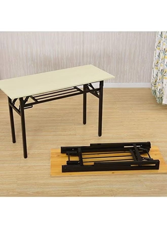 Huitich Multipurpose Wooden Foldable Desk – Single Layer White Oak (80 × 50 × 75 cm) - Image 2