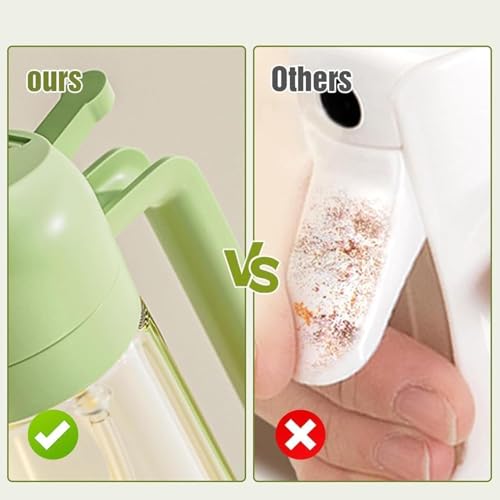 Faverito Claudelle 2-in-1 Glass Oil Dispenser Spray Bottle for Kitchen – 500ml Oil Sprayer for Cooking, Baking, Air Fryer, Salad, Frying & Vinegar | Leakproof Seasoning Bottle (Green) - Image 4
