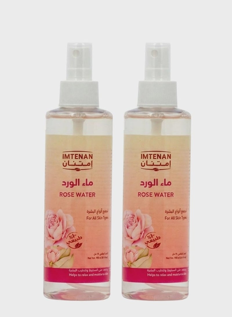 Imtenan Rose Water 190ml - Pack of 2 - Image 1