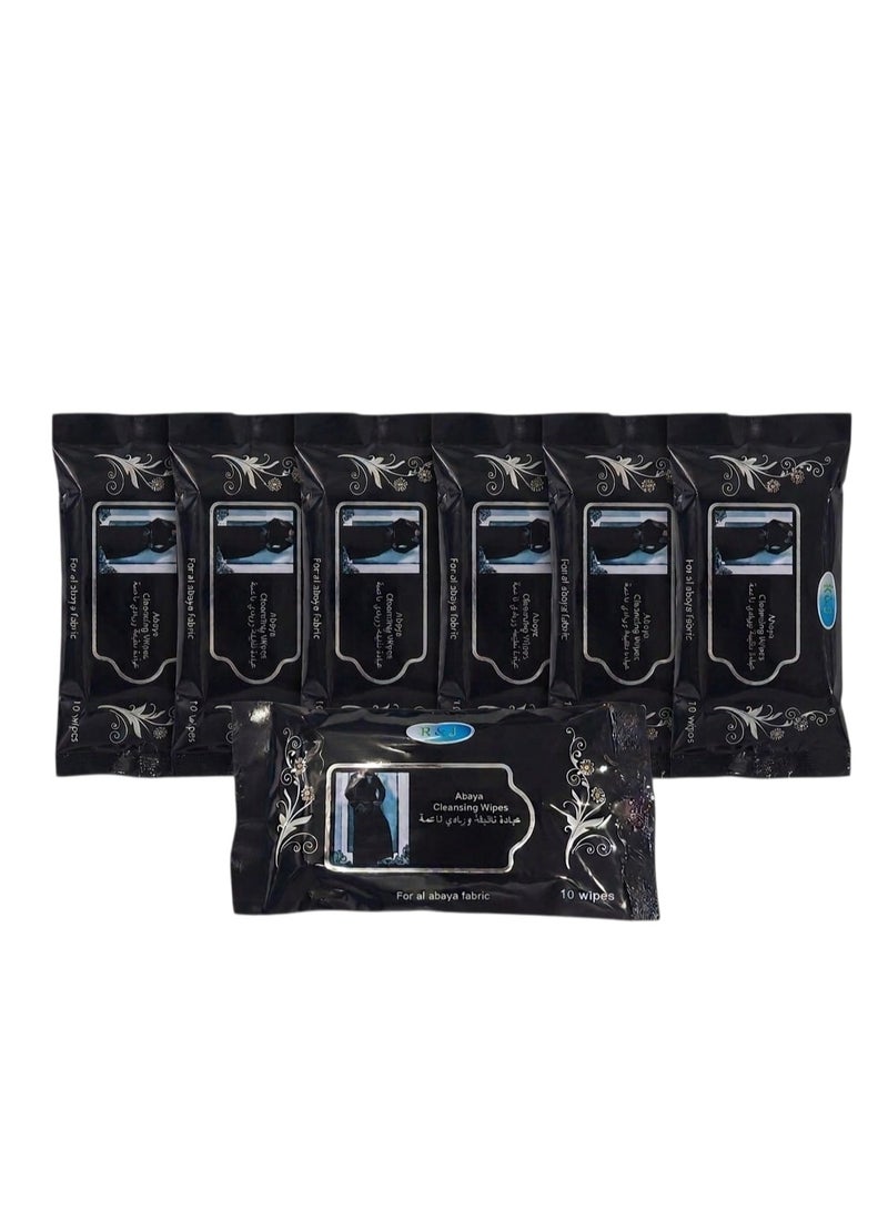 Wet wipes for cleaning abayas, consisting of 60 wipes, 6 packs of 10 wipes each. - Image 3