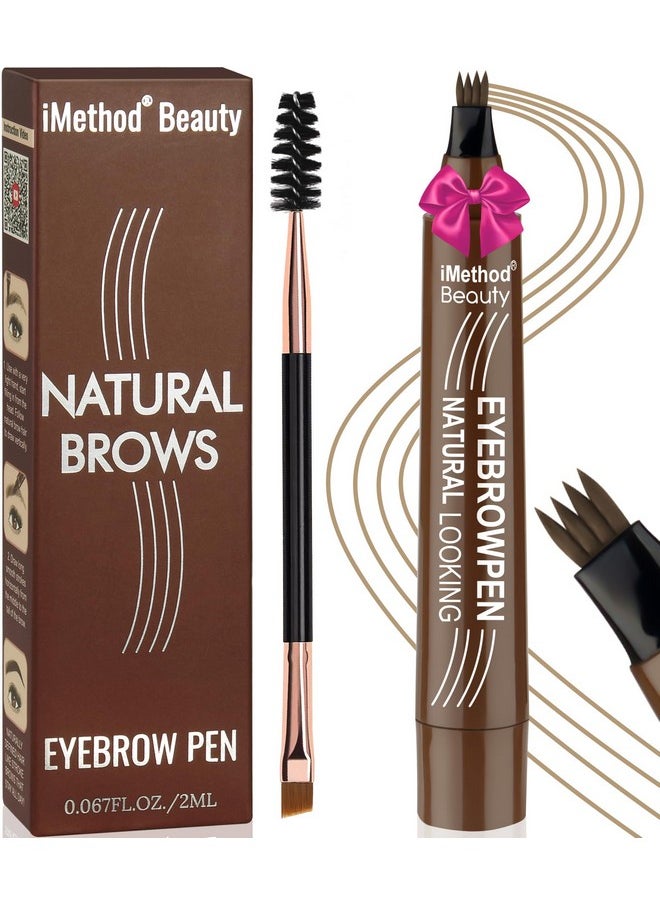 Eyebrow Pen - Eyebrow Pencil Magical Upgraded Eye Brow Pencils For Women With 4 Fork Tip & Spoolie Brush For Hair-Like Natural Brows, Last All-Day, Microblading Eyebrow Pen, Light Brown - pzsku/Z53AC7F27B5FEA2B1B8C9Z/45/_/1733729704/51624bd1-0e40-4681-a517-58543d0eb5da