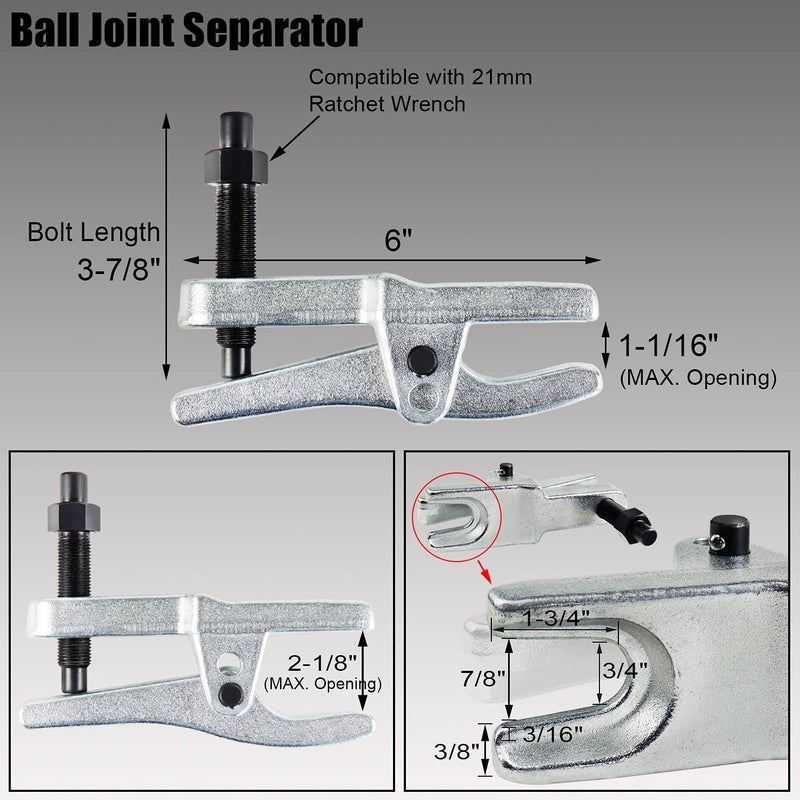 YSTOOL Front End Service Tool Set - 5 PCS Automotive Ball Joint Separator & Tie Rod End Puller Kit with Blue Case - Image 3