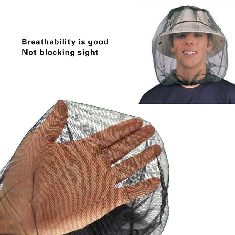 thovorrnl 5 Pack Premium Mosquito Head Net Mesh Hat Face Netting Lightweight Durable Protective Cover Fly Insects Bugs Preventing for Camping Hiking Fishing Outdoor Activity - Image 3