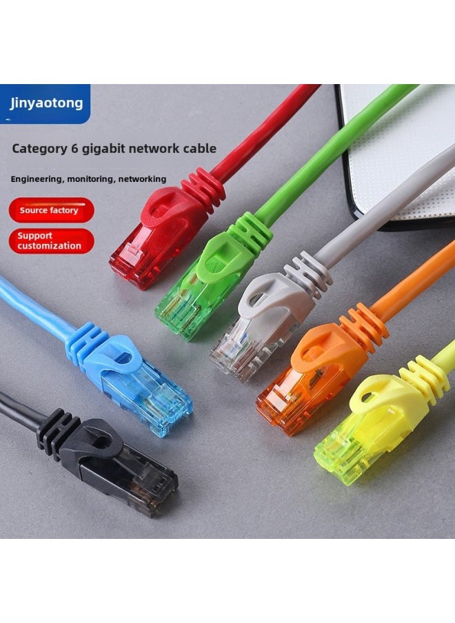 Generic Six Types Of Oxygen-free Copper Network Cable Gigabit Finished Jumper Eight-core Twisted Pair Computer Network Cable Monitoring Routing In Stock-Color:Black-Line Length:2m  - Image 1