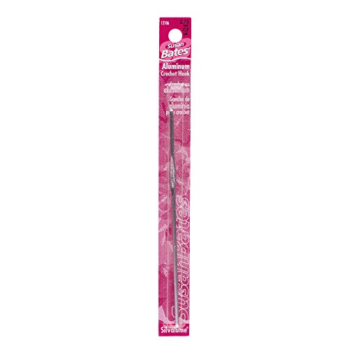 Susan Bates 5-1/2-Inch Silvalume Aluminum Crochet Hook, 2.75mm, Silver Pink - Image 2
