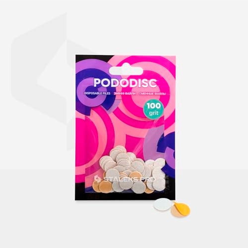 STALEKS PRO Expert PODODISC XS Disposable Abrasives for Foot File 100 Grit 50 Pcs Abrasive Files for Heavily Roughened Skin Crack Opening on Pedicure Discs Extra Small Size - Image 1