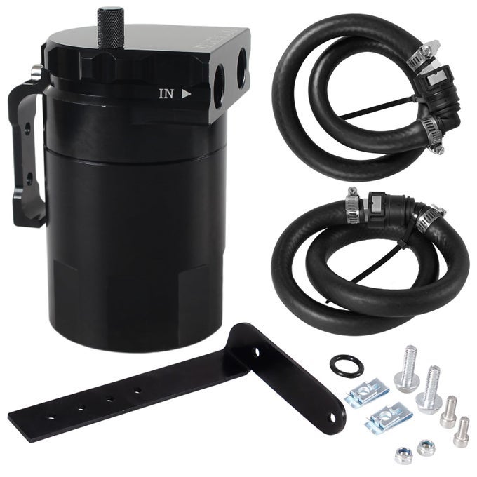 Oil Catch Can Baffled Oil Separator Tank Compatible With Ford F150 50L 27Eb 35Eb 1122 Expedition 35L Ecoboost 1822 350Ml Black Htracing