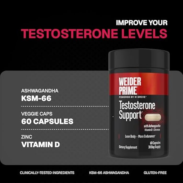 Weider Prime | Support for Men | - Supports Energy, Strength, Focus, Stress, Lean Muscle - 60 Capsules - Image 2