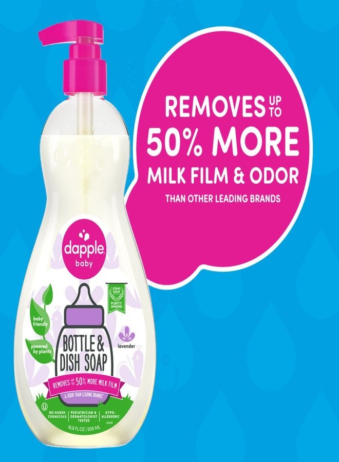 dapple صابون زجاجات الأطفال دابل، صابون أطباق مضاد للحساسية لزجاجات الأطفال، مدعوم بالنباتات، لافندر، 16.9 أونصة سائلة (عبوة من 3) - Image 3