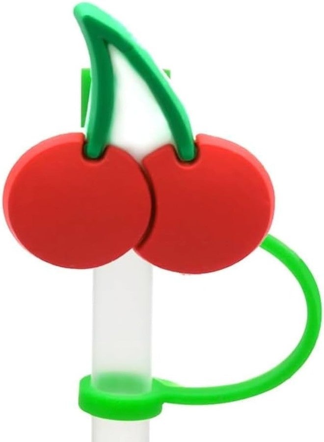 غطاء ماصة على شكل كرز أحمر من وينتويناب، 8 مم، غطاء سيليكون لطيف لماصة كوب ستانلي، ماصة شرب مقاومة للغبار، أغطية ماصة قابلة لإعادة الاستخدام، موزعات ماصة للشرب - Image 1