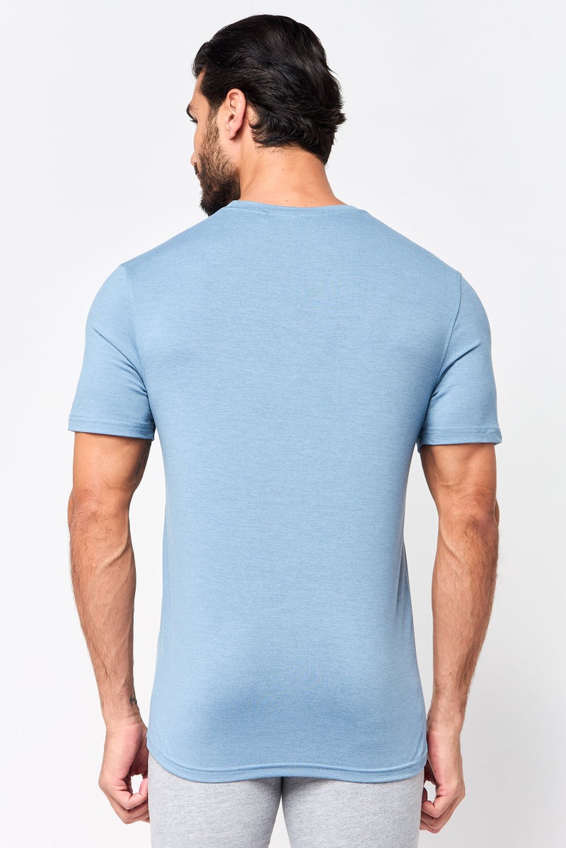 MOTION Men Sportswear Fit Short Sleeve Outdoor T-Shirt, Slate Blue - Image 4