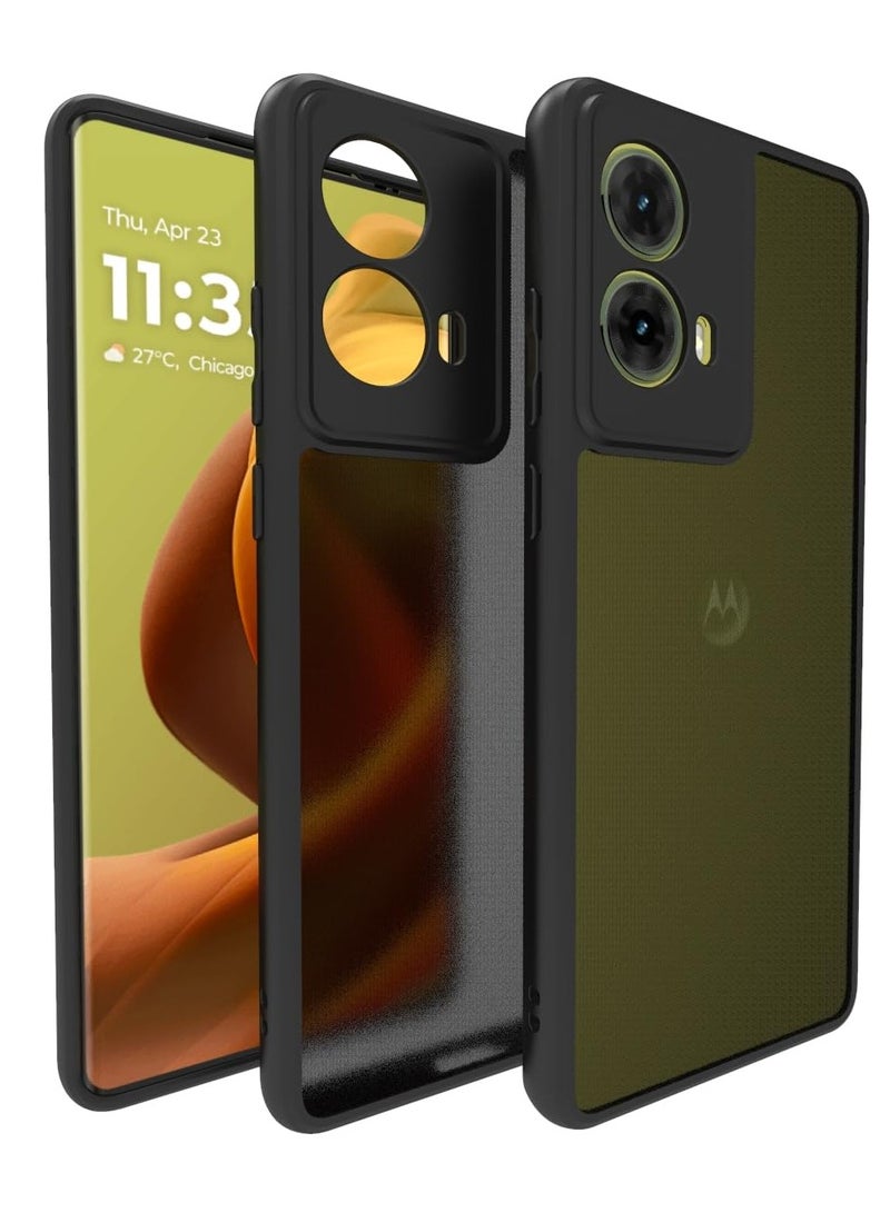 جراب حمايه اسود مط غير لامع ومقاوم للصدمات متوافق مع Moto G85 (أسود ) - Image 1