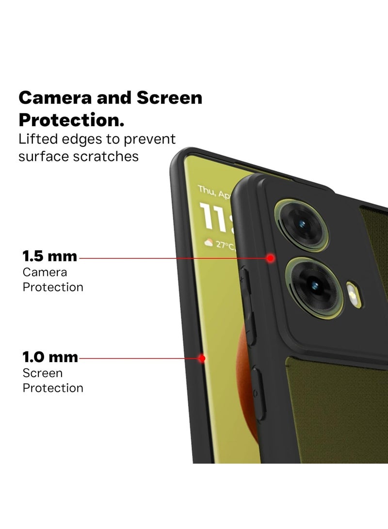 جراب حمايه اسود مط غير لامع ومقاوم للصدمات متوافق مع Moto G85 (أسود ) - Image 3