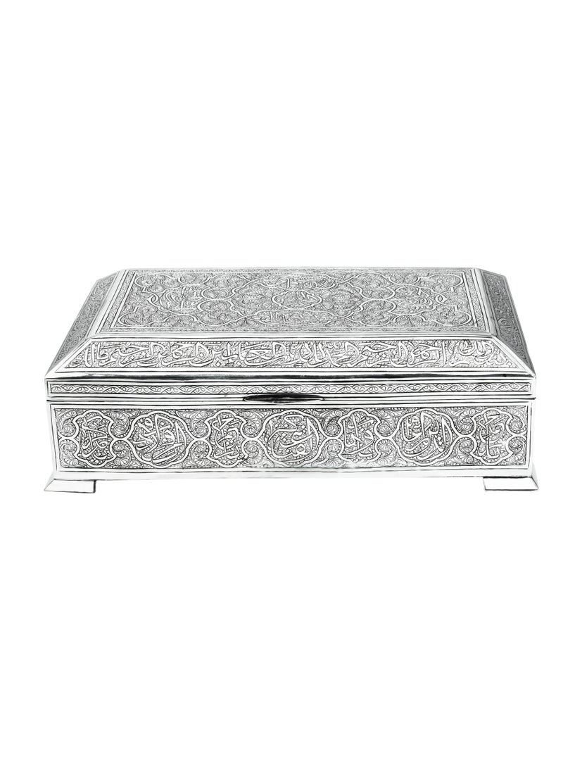 أوديسي علبة فضة مستطيلة عربية مصنوعة يدويًا (DSC6927) - Image 2