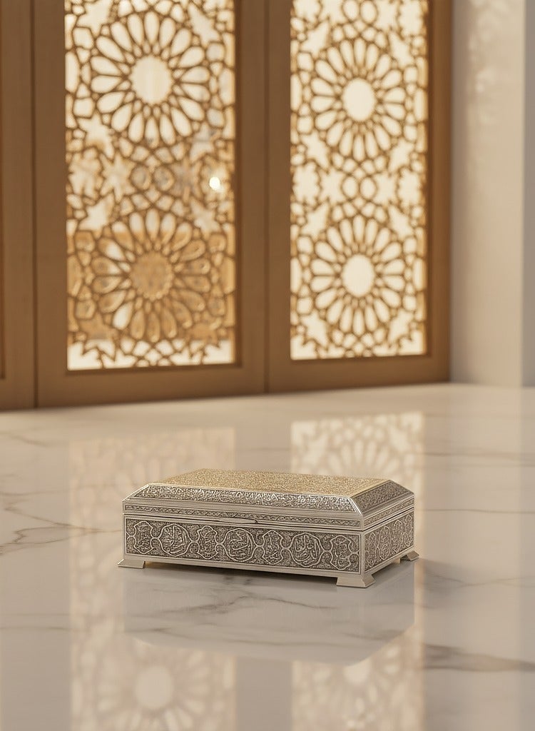 أوديسي علبة فضة مستطيلة عربية مصنوعة يدويًا (DSC6927) - Image 3