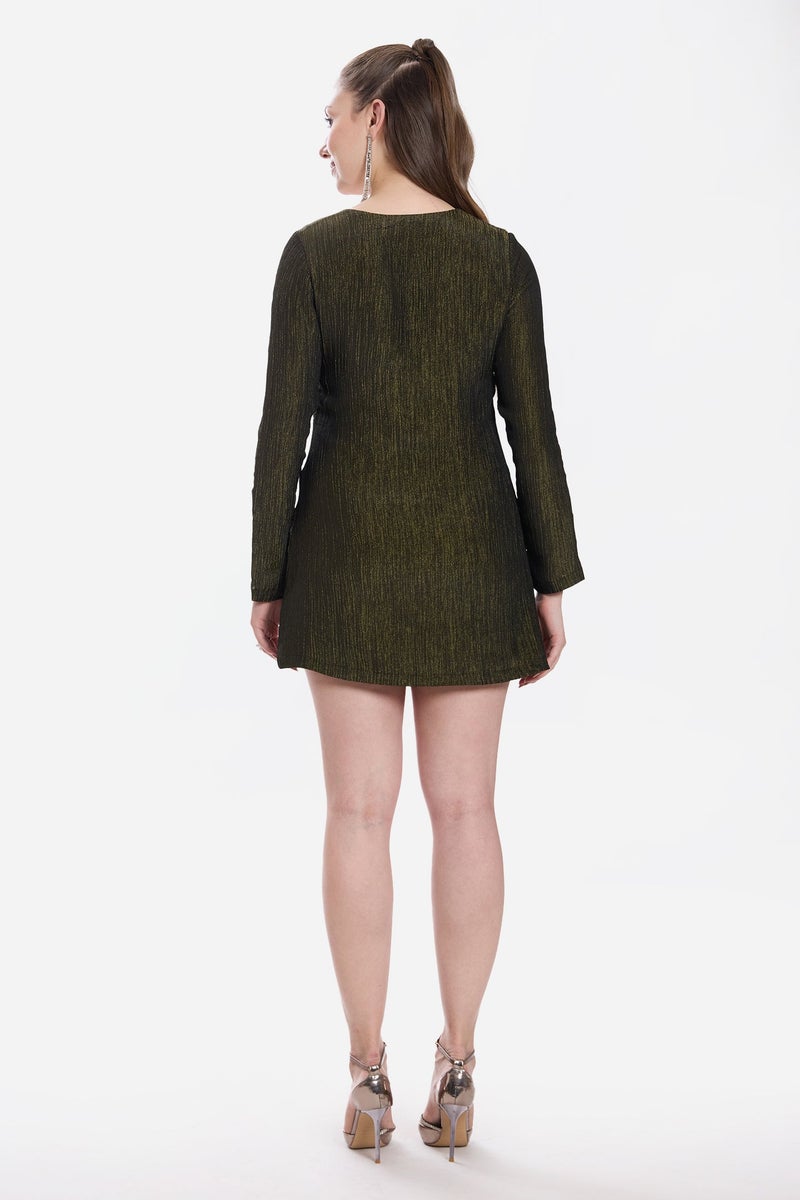 Virgio Solid Viscose A-Line Mini Dress for Women - Image 5