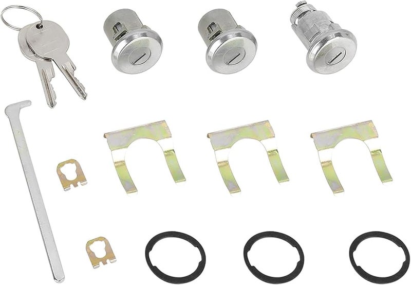 مجموعة أسطوانات قفل باب بويك شيفي بونتياك أولدزموبيل مع مفتاحين - Image 2