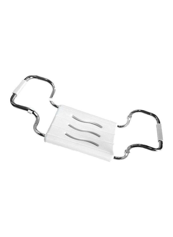 Primanova Durable Plastic Bathtub Seat White and Chrome 15 x 38 x 26 cm - Image 1