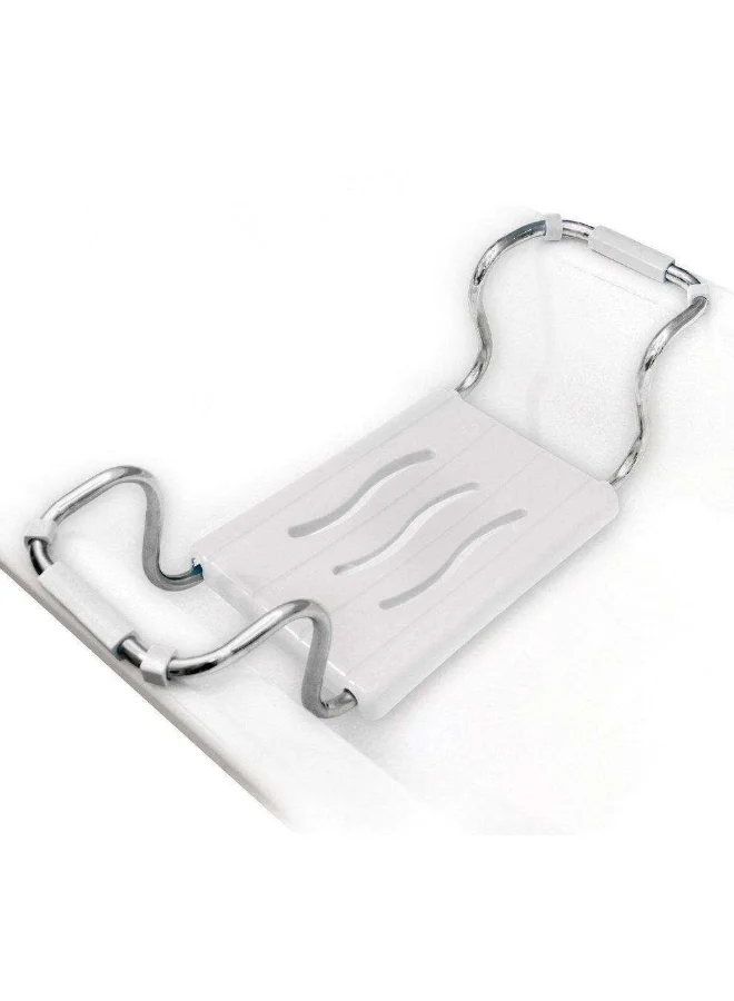 Primanova Durable Plastic Bathtub Seat White and Chrome 15 x 38 x 26 cm