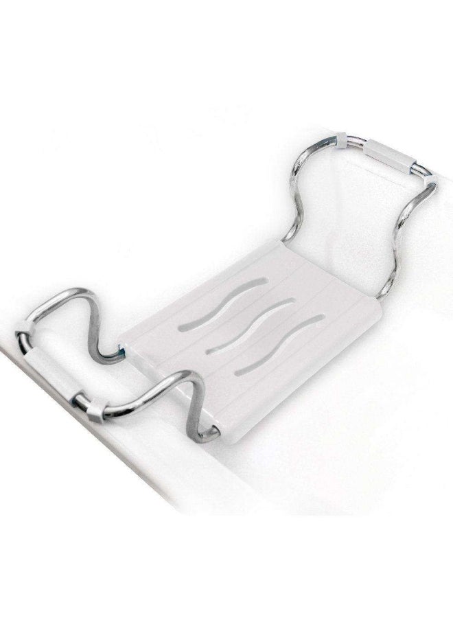 Primanova Durable Plastic Bathtub Seat White and Chrome 15 x 38 x 26 cm - Image 2