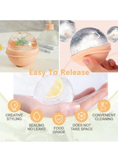 CMGTYYD 4 Colours Ice Ball Maker, Large Silicone Round Ice Cube Moulds, Easy Release Ice Ball Tray for Juice, Coffee, Drinks and Water  - Image 4