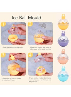 CMGTYYD 4 Colours Ice Ball Maker, Large Silicone Round Ice Cube Moulds, Easy Release Ice Ball Tray for Juice, Coffee, Drinks and Water  - Image 5