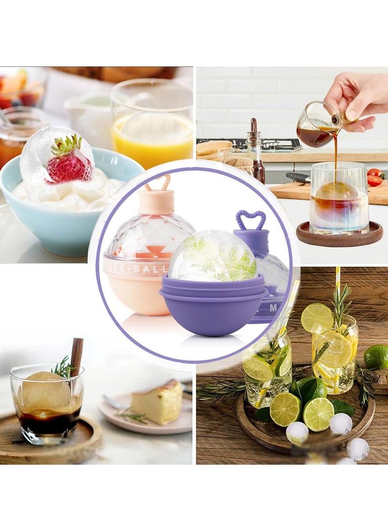 CMGTYYD - 4 Colours Ice Ball Maker, Large Silicone Round Ice Cube Moulds, Easy Release Ice Ball Tray for Juice, Coffee, Drinks and Water - Image 1