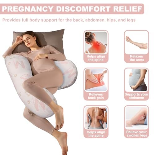 Anfrandce Pregnancy Pillow, Maternity Pillow for Pregnant Women, Full Body Pillow for Pregnant Women Sleeping, Support for Back, Belly, Legs, HIPS - Image 2