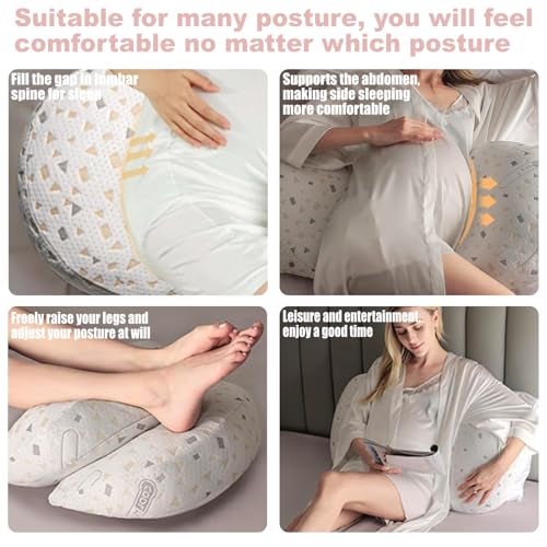 Anfrandce Pregnancy Pillow, Maternity Pillow for Pregnant Women, Full Body Pillow for Pregnant Women Sleeping, Support for Back, Belly, Legs, HIPS - Image 5