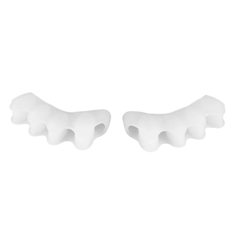 1 Pair Silicone Bunion Hallux Valgus Protector Finger Toe Separator Divider Spreader 4 Holes Thumb Valgus Guard Feet Care Tool - Image 1