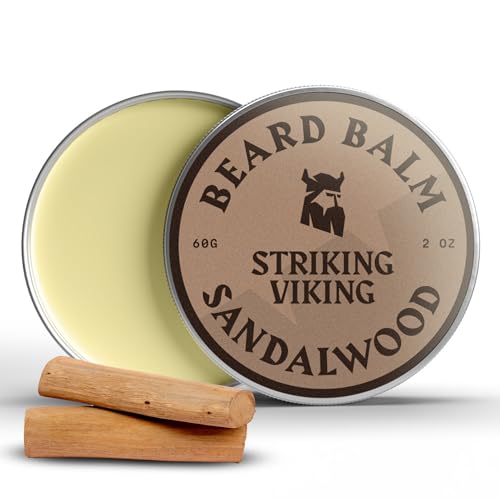 Striking Viking Striking Viking Beard Balm for Men  Light Hold Sandalwood 2 Oz  Leavein Beard Conditioner with Shea Butter Tea Tree Argan  Jojoba Oils  Smooth Shape  Moisturize Coarse Dry Facial Hair