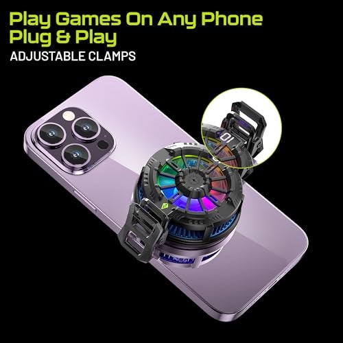 Archer Tech Lab Universal Mobile Phone Cooler for Gaming with Instant Turbo Cooling Fan, Thermal Conductive Pad, 3 Speed Gear & Display, Extra Clips, 2 Finger Sleeves, iPhone & Android (Typhon Pro) - Image 5