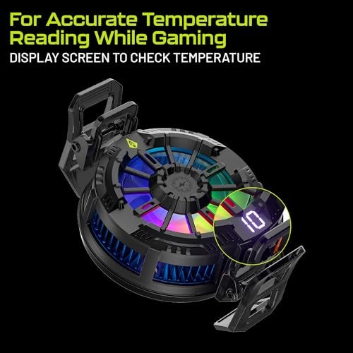 Archer Tech Lab Universal Mobile Phone Cooler for Gaming with Instant Turbo Cooling Fan, Thermal Conductive Pad, 3 Speed Gear & Display, Extra Clips, 2 Finger Sleeves, iPhone & Android (Typhon Pro) - Image 4