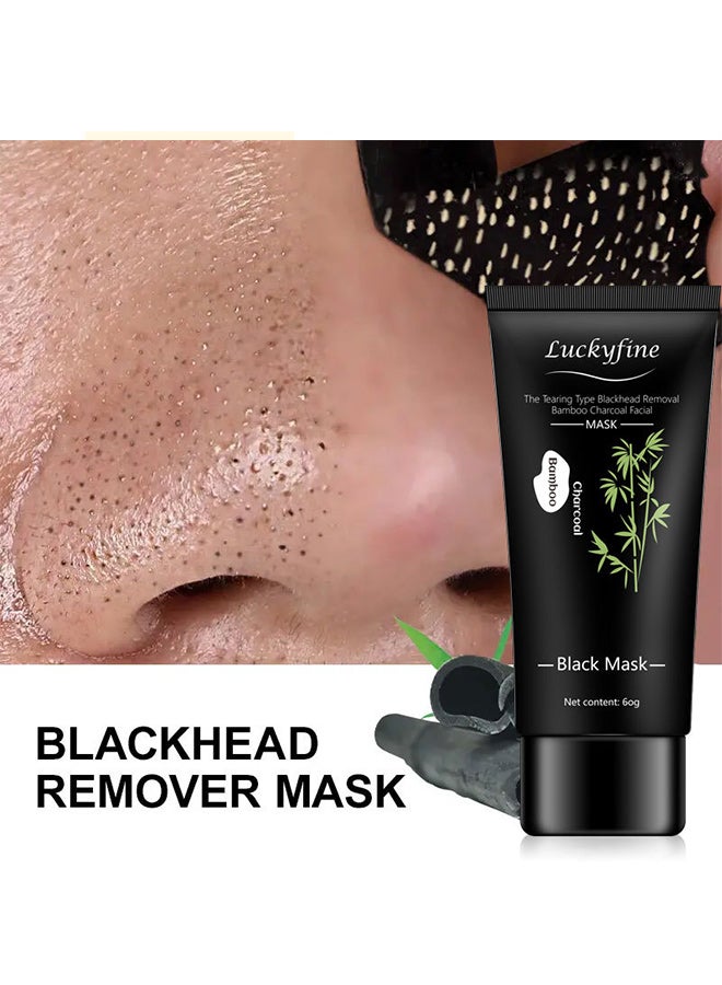 LUCKYFINE Blackhead Removal Peel-Off Mask, Deep Facial Cleansing Care, Effective Nose Blackhead Removal, Painless And Fast, Leaving Smooth And Beautiful Skin - 60g - Image 2