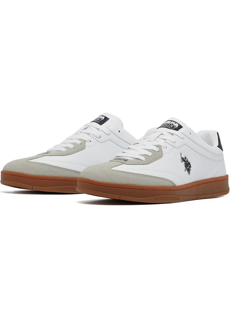 U.S. Polo Assn. Men's White Low-Top Sneakers - Fashionable Lace-Up Style, Perfect for Everyday Casual Outfits