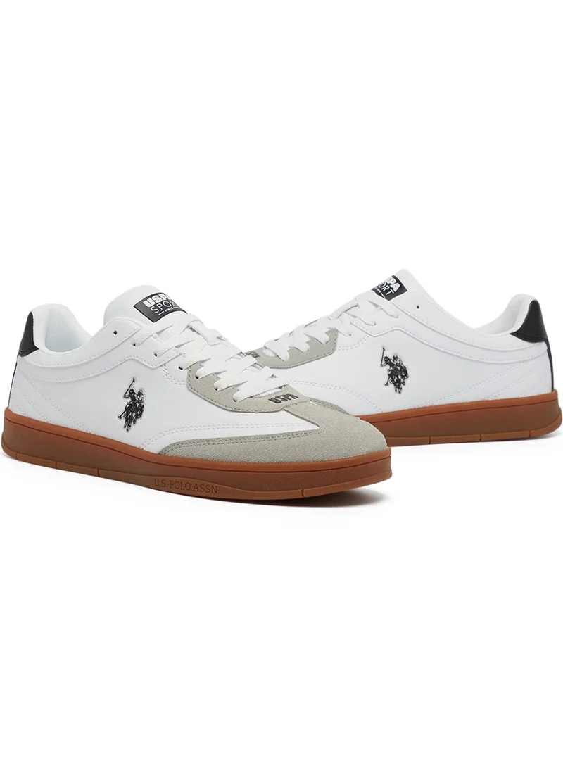 U.S. Polo Assn. Men's White Low-Top Sneakers - Fashionable Lace-Up Style, Perfect for Everyday Casual Outfits