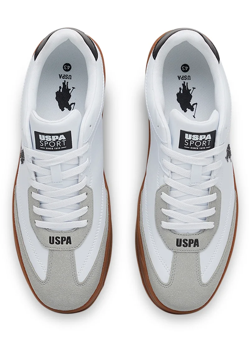 U.S. Polo Assn. Men's White Low-Top Sneakers - Fashionable Lace-Up Style, Perfect for Everyday Casual Outfits