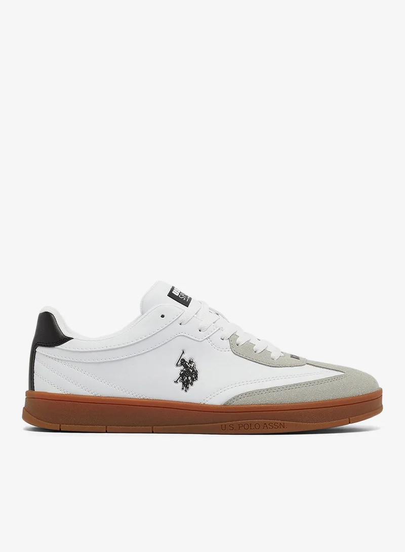 Men's White Low-Top Sneakers - Fashionable Lace-Up Style, Perfect for Everyday Casual Outfits