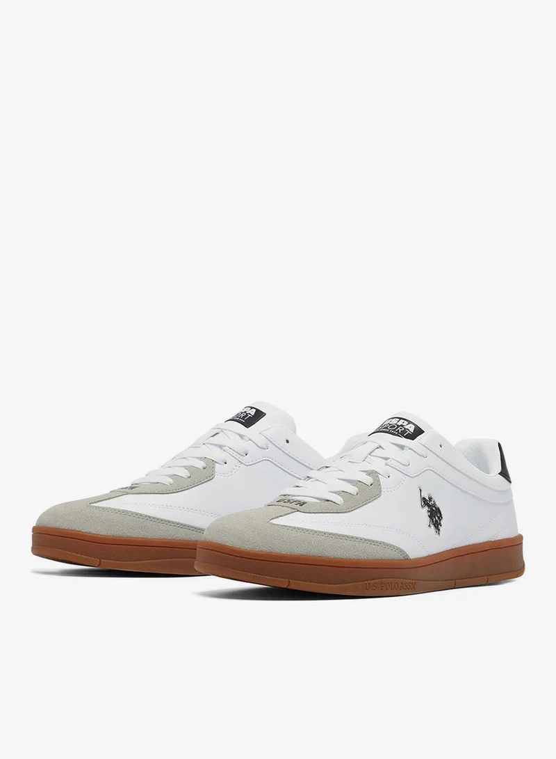 U.S. Polo Assn. Men's White Low-Top Sneakers - Fashionable Lace-Up Style Shoes, Perfect for Everyday Casual Outfits