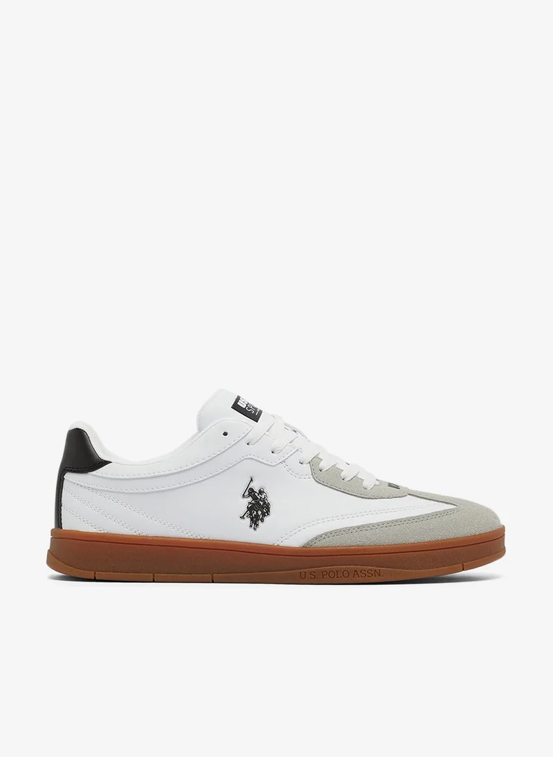 Men's White Low-Top Sneakers - Fashionable Lace-Up Style Shoes, Perfect for Everyday Casual Outfits